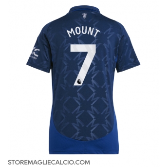 Manchester United Mason Mount #7 Maglia Gara Trasferta Repliche 2024-25 Donna